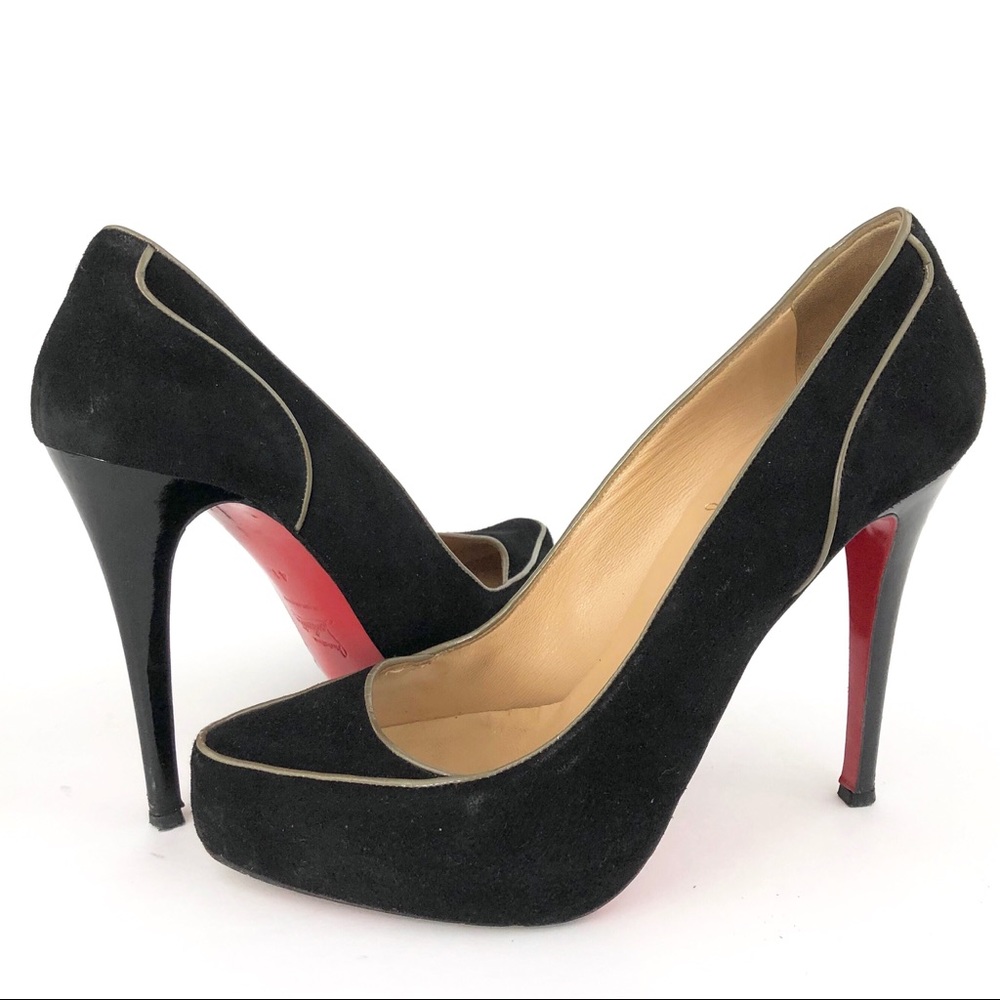 Authentic Christian Louboutin black platform heels